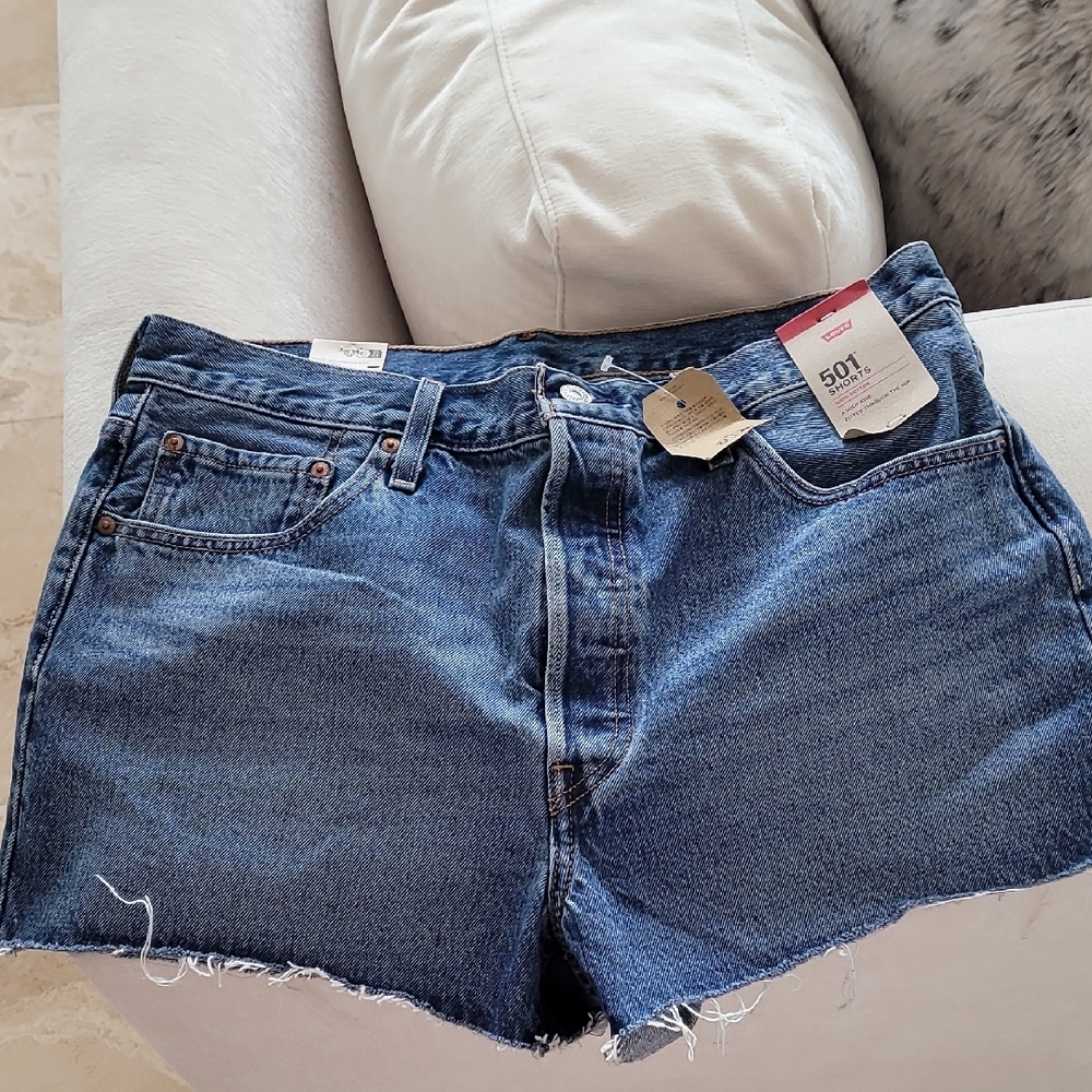Levi's Blue Denim Cutoff Shorts NWT